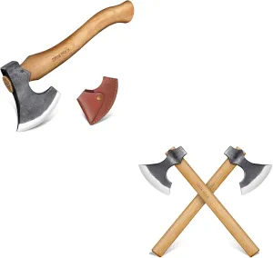 Dream Reach 16" Throwing Hatchets 2 Pack Throwing Tomahawk Axe, 14" Hatchet Axe with Sheath Wood Hatchet Carbon Steel Heat Treated Bushcraft Hatchet