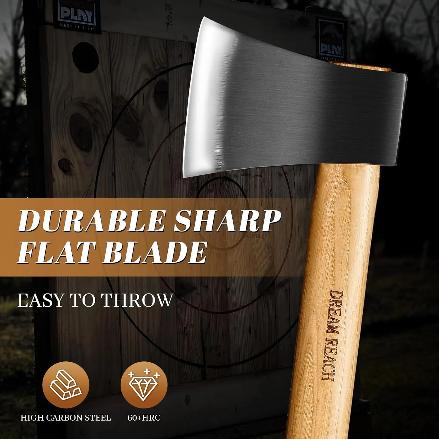 Dream Reach 20.5" Dual - Handed Throwing Axe, Professional Throwing Axes and Tomahawks with Wooden Handle, Throwing Hatchet for Adults, Axe Throwing Game for Backyard, Competition