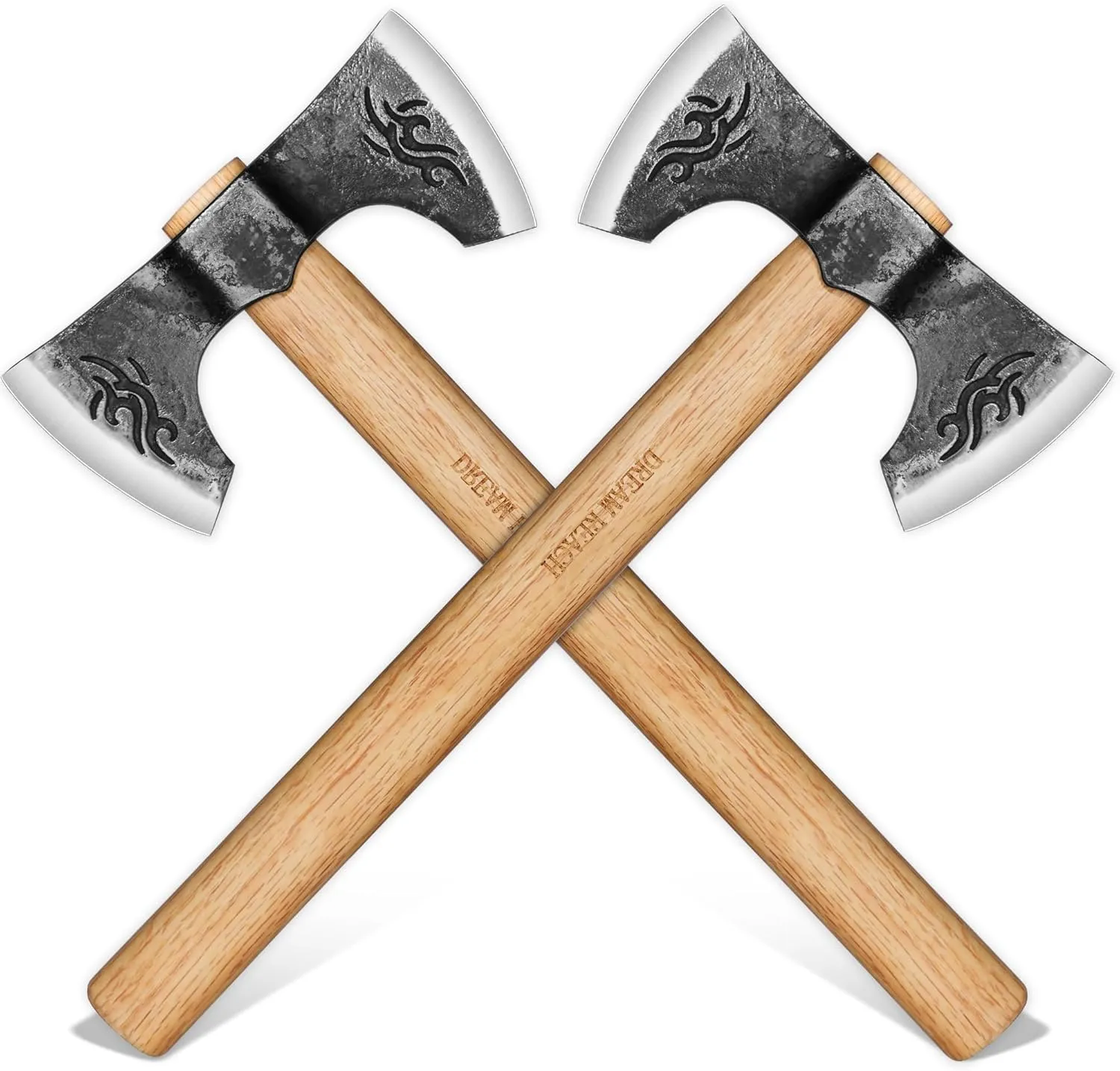 Dream Reach Throwing Hatchets 2 Pack, Professional 16" Throwing Tomahawk Axe Throwing Game for Backyard, Hand Forged Double Sided Viking Throwing Axe Set for Adults for Competition and Recreation