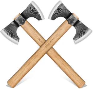 Dream Reach Throwing Hatchets 2 Pack, Professional 16" Throwing Tomahawk Axe Throwing Game for Backyard, Hand Forged Double Sided Viking Throwing Axe Set for Adults for Competition and Recreation