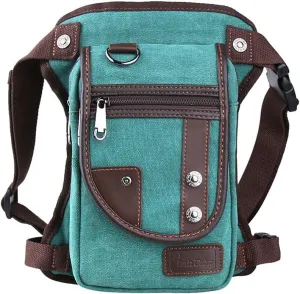 Drop Leg bag Motorcycle Durable Canvas Multi-Pocket Support Max Waistline of 56 Inch