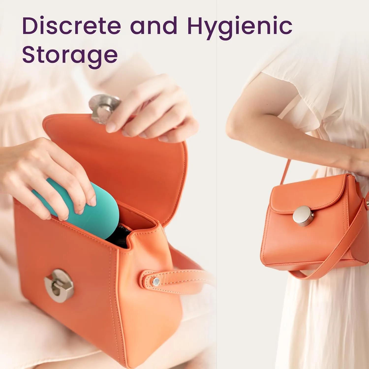 EcoBlossom Menstrual Cup Case and Sterilizer - Reusable Silicone Sterilizing Holder - Cleaner Period for You and Your Disc or Cup - Portable Cleaning Container & Microwave Steamer (Cyan)