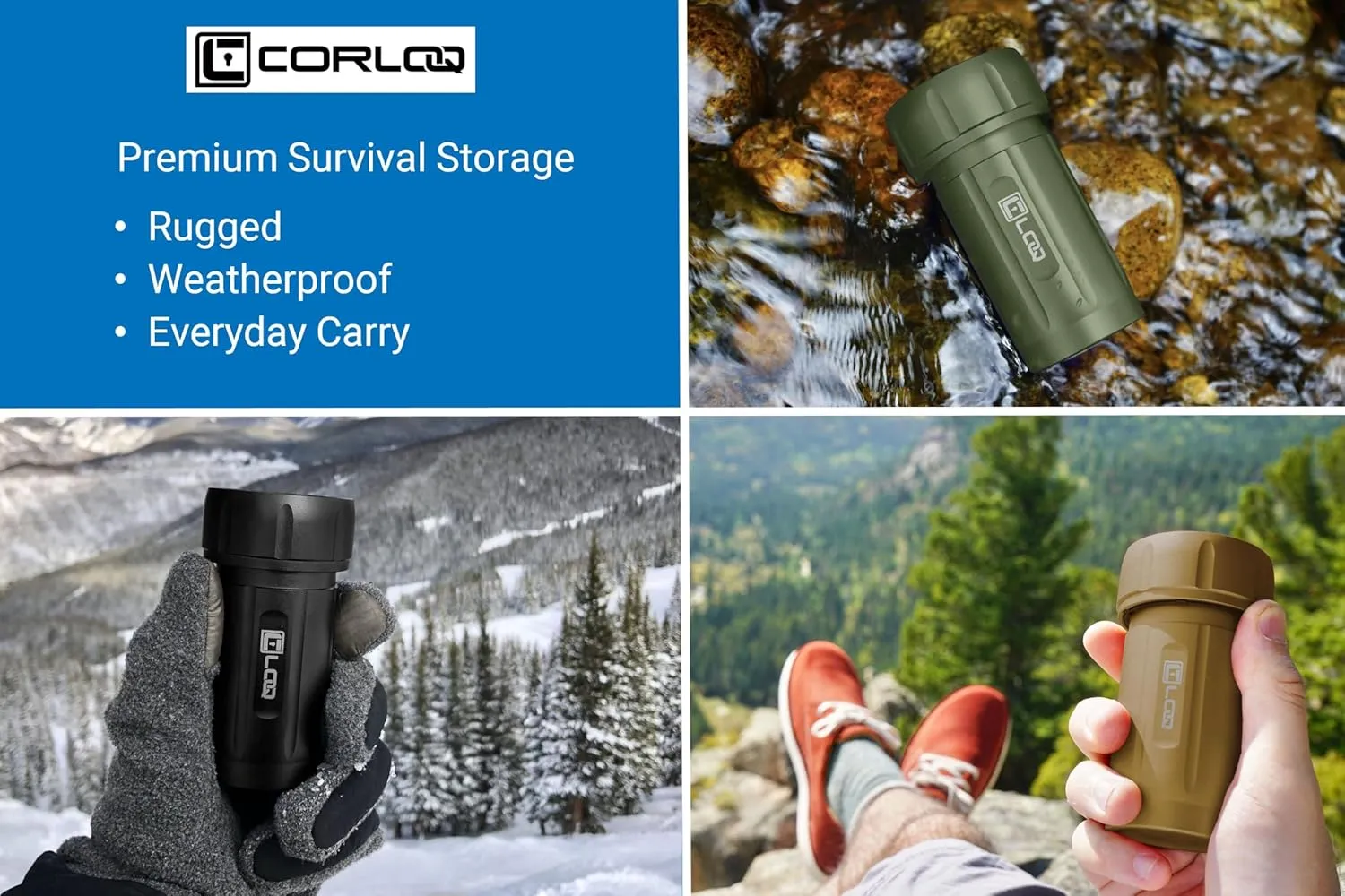 EDC120 Rugged Waterproof EDC Survival Tactical Storage Container, Zytel