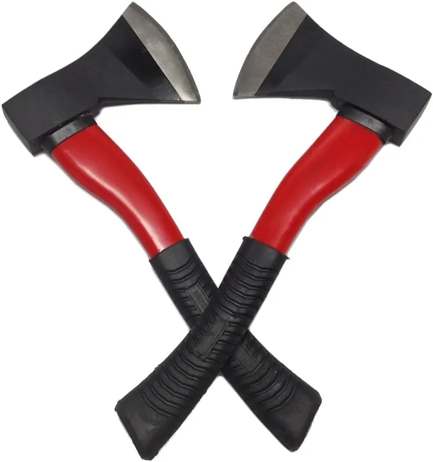 EDMBG Set of 2 Camping Hatchets Multi Functional Axe Fiberglass Handle 15" Survival