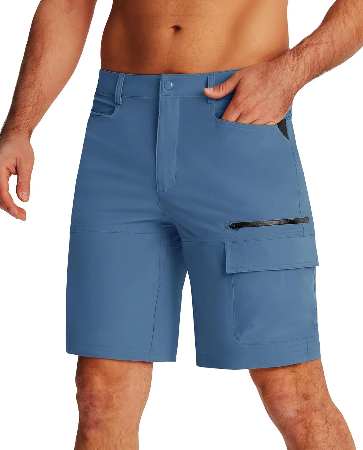 EKLENTSON Mens Outdoor Hiking Shorts Lightweight Quick Dry Casual Cargo Shorts Water Resistant with Pockets 10" Inseam