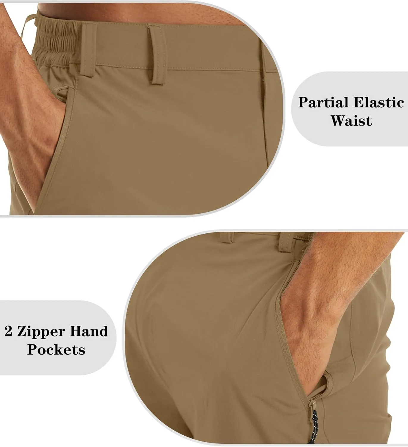 EKLENTSON Men's Workout Shorts Quick Dry Gym Hiking Shorts Zipper Pockets Lightweight Athletic 3/4 Capri Pants for Men