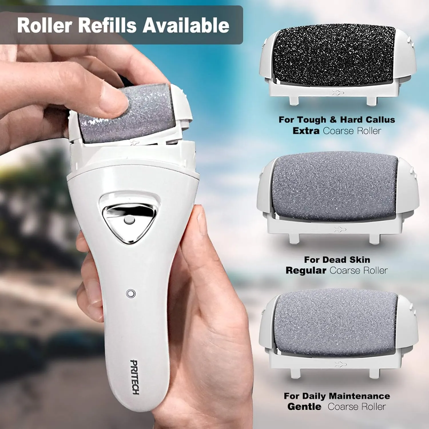 Electric Foot Callus Remover, Rechargeable Portable Electronic Foot File Pedicure Tools, Electric Callus Remover Kit, Professional Pedi Feet Care Perfect for Dead, Hard Cracked Dry Skin Ideal Gift