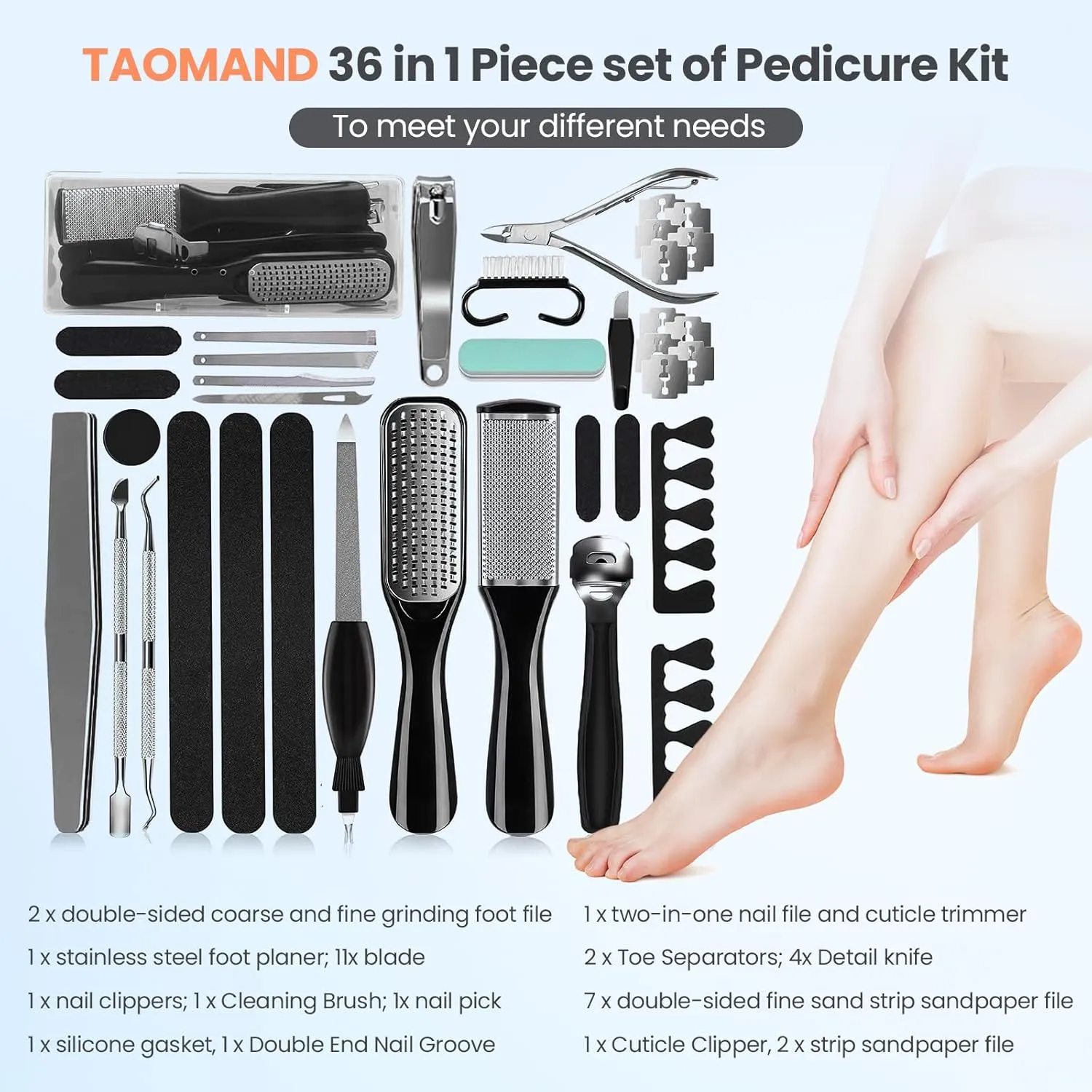 Electric Foot Callus Remover with 36 in 1 Pedicure Kit | Adjustable Speed | Mini Portable | 60 Pcs Sandpaper Discs | Professional Electric Callus Remover for Feet for Dead Skin and Calluses