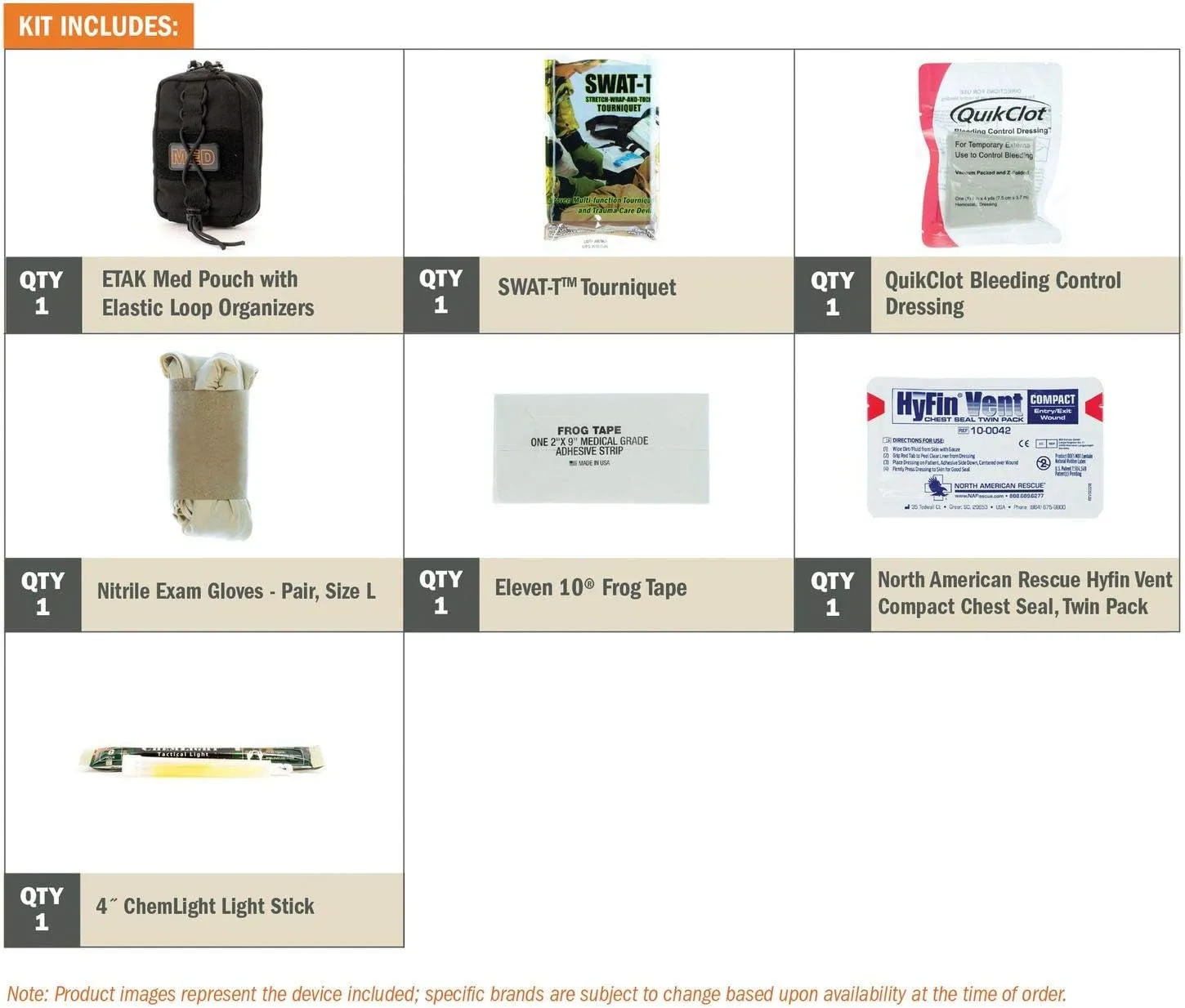 Eleven 10 ETAK (Enhanced Trauma Aid Kit) MOLLE Attachment, Black, Full Medical Kit