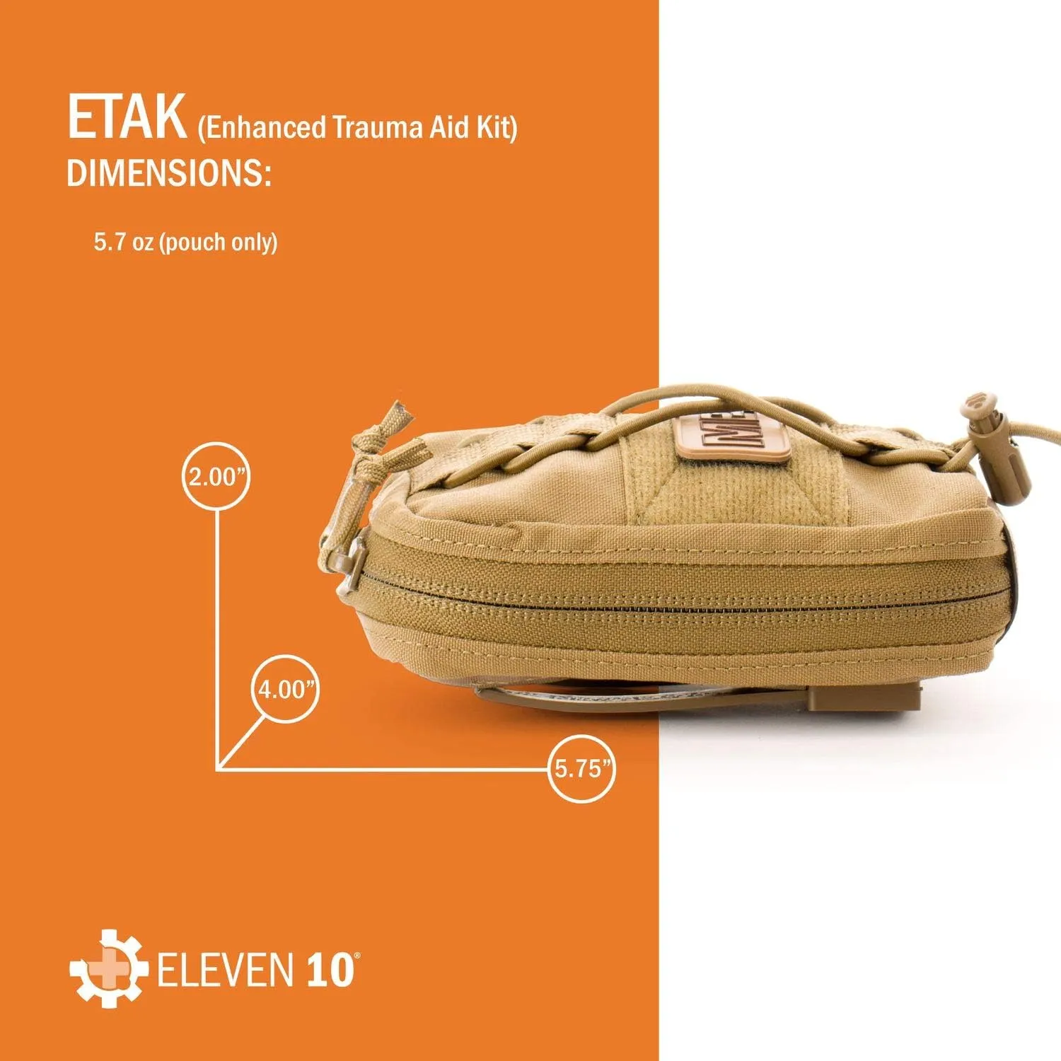 Eleven 10 ETAK (Enhanced Trauma Aid Kit) MOLLE Attachment, Black, Pouch Only