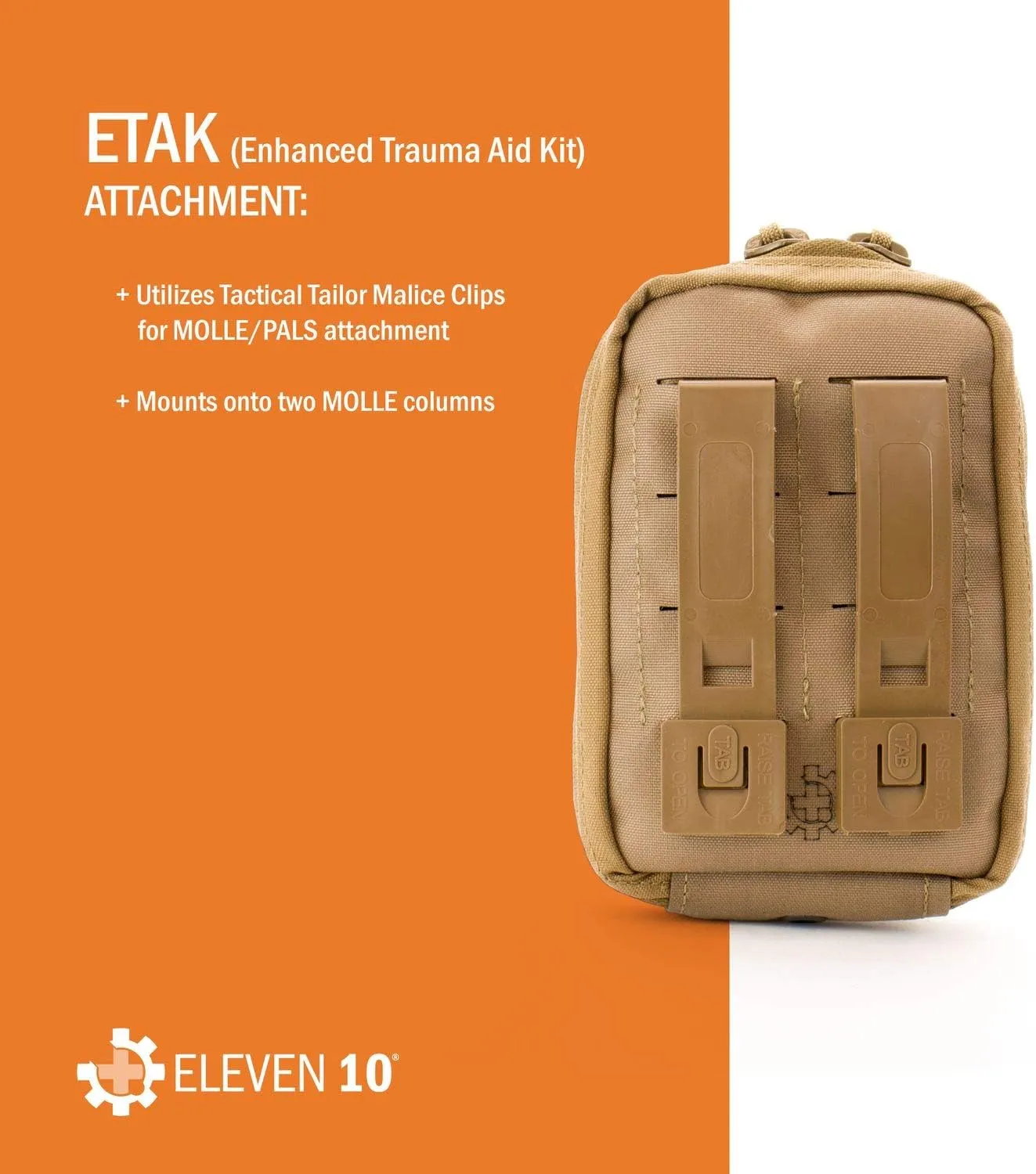 Eleven 10 ETAK (Enhanced Trauma Aid Kit) MOLLE Attachment, Black, Pouch Only