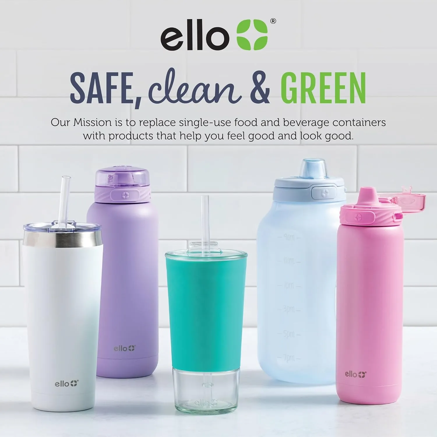 Ello Cooper 32oz Stainless Steel Water Bottle with 2 Lids Chug and Straw | Leak Proof | Double Walled and Vacuum Insulated | Built in Carry Loop | Dishwasher Safe | Cashmere Pink