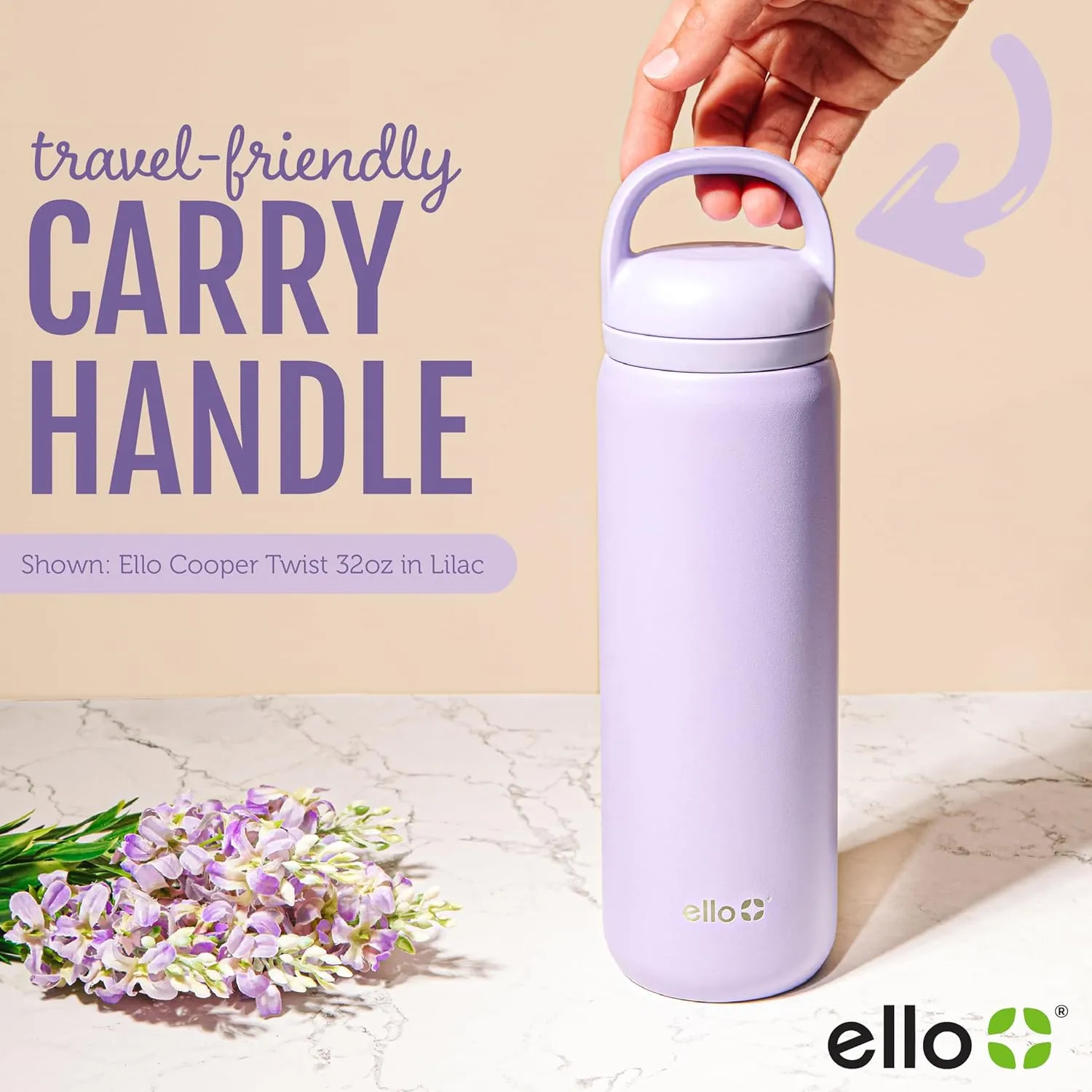 Ello Cooper Twist 18oz Kids Stainless Steel Water Bottle with Chug Lid | Leak Proof Double Wall Vacuum Insulated | Fits Car Cupholder | Built in Carry Loop | Dishwasher Safe | Bubblegum Pink