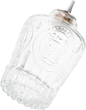 Embossed Glass Bitter Bottle Vintage Cocktail Mixer Portable Sealed Design Bar Accessory for Bitters Spirits Elegant Transparent Finish for Home Bar Use