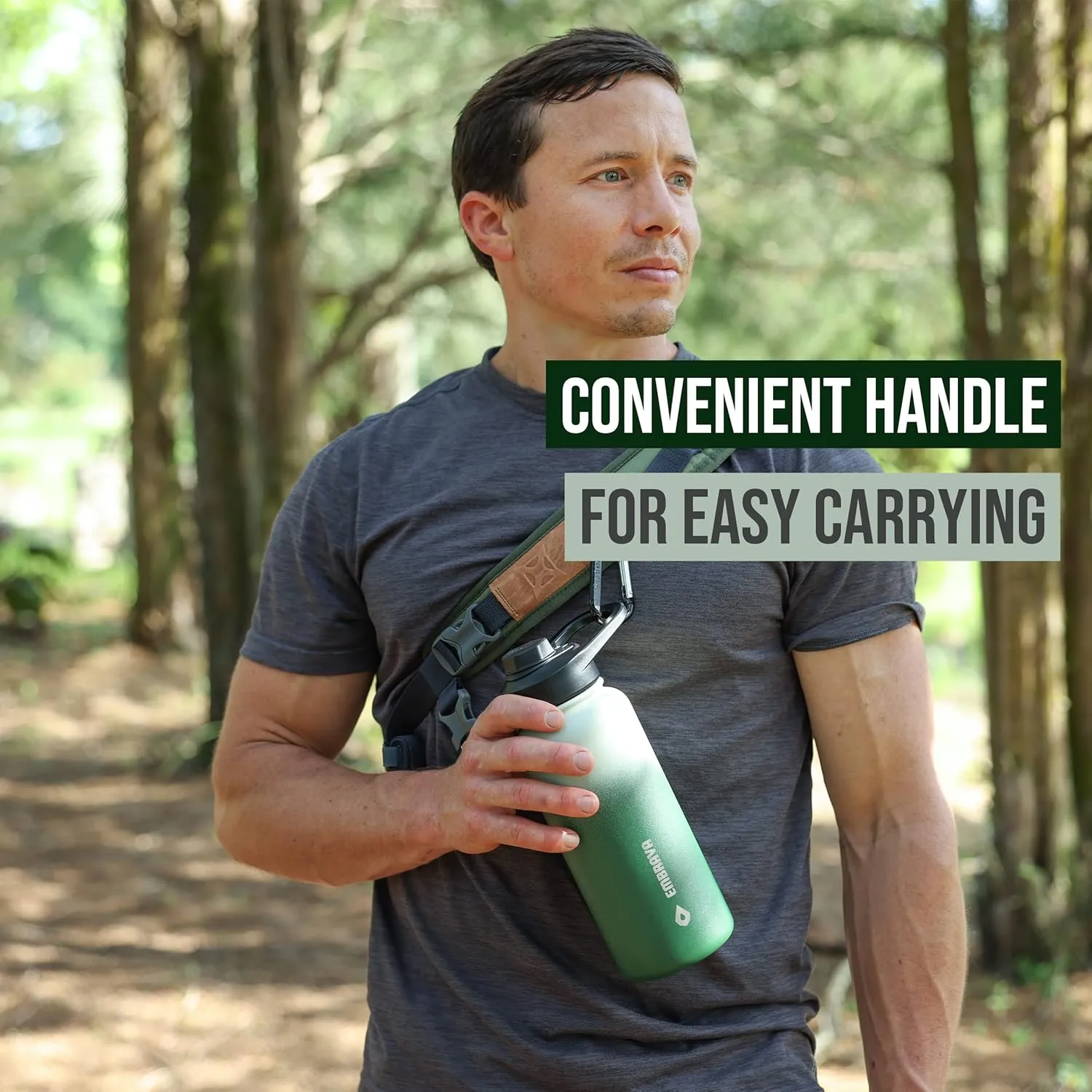 Embrava Insulated Sports Water Bottle - 32oz - Quick Open Lid for Gym, Workouts and Outdoors - Leak Proof - BPA & BPS Free - Double Walled & Stainless Steel