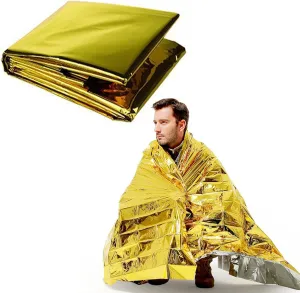 Emergency Blankets for Survival（12 Pack）, Emergency Mylar Thermal Blankets, Outdoor First Aid Blanket, Waterproof Survival Blanket