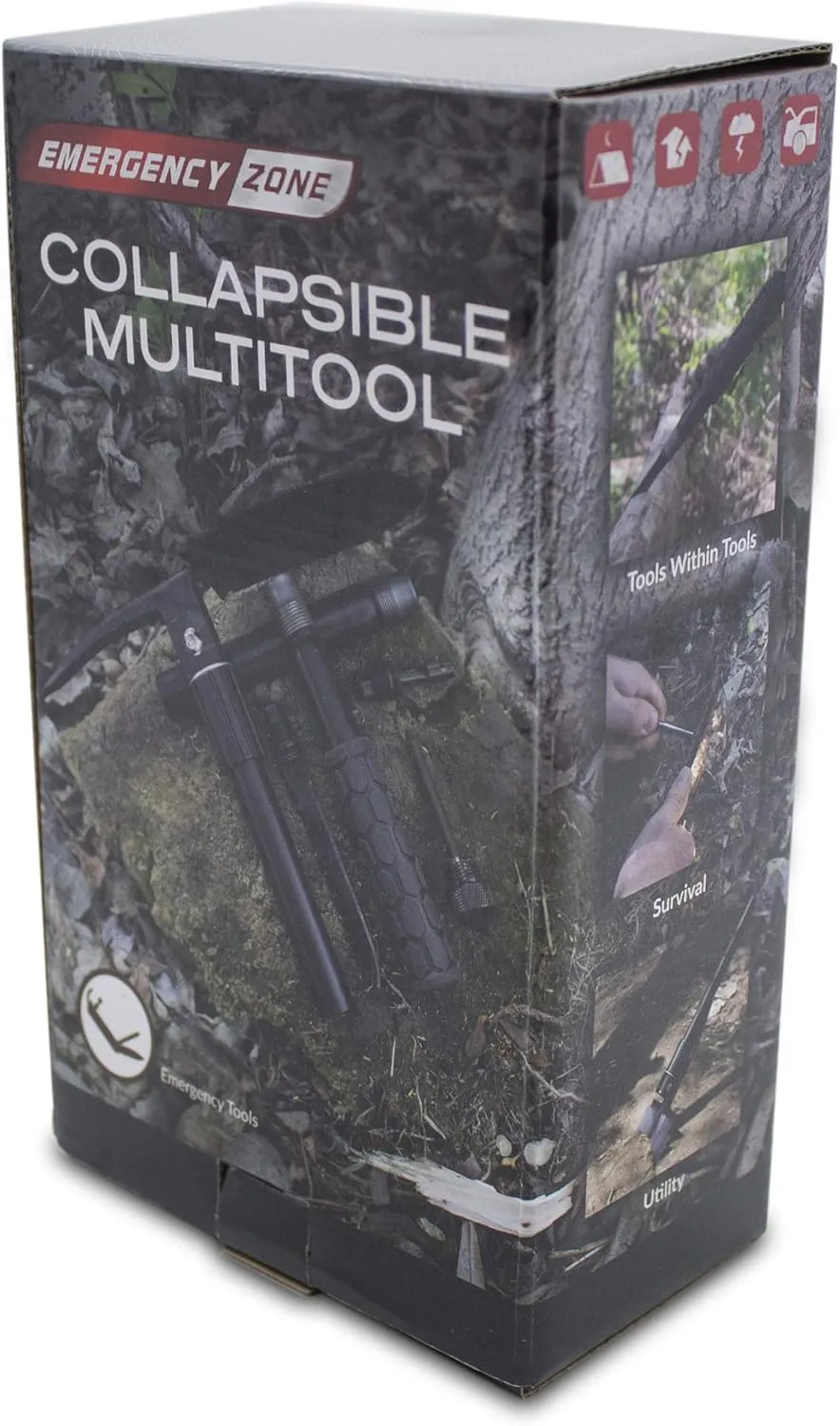 Emergency Zone 12-in-1 Collapsible Folding Shovel | Military 19.5 Inch Survival Shovel | Multitool with Carrying Case | Great for Hiking, Camping, Backpacking, Gardening, to Keep in Your Car | 4 Pack