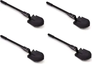 Emergency Zone 12-in-1 Collapsible Folding Shovel | Military 19.5 Inch Survival Shovel | Multitool with Carrying Case | Great for Hiking, Camping, Backpacking, Gardening, to Keep in Your Car | 4 Pack