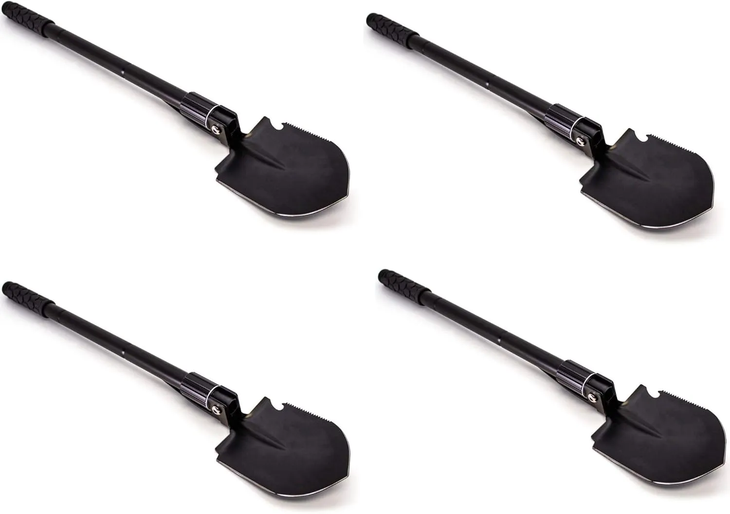 Emergency Zone 12-in-1 Collapsible Folding Shovel | Military 19.5 Inch Survival Shovel | Multitool with Carrying Case | Great for Hiking, Camping, Backpacking, Gardening, to Keep in Your Car | 4 Pack