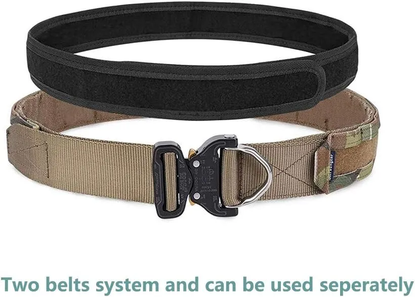 EMERSONGEAR Tactical Rigger's Belt with Cobra Buckle，Quick Release MOLLE Riggers Belt,1.75" Inner 2" Outer Heavy Duty Belt