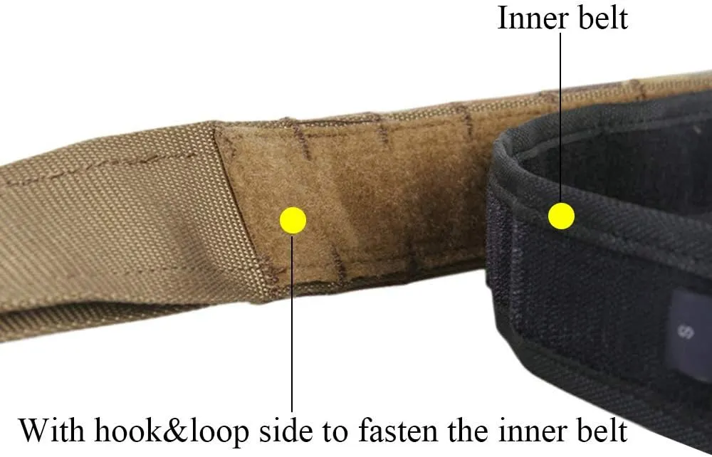 EMERSONGEAR Tactical Rigger's Belt with Cobra Buckle，Quick Release MOLLE Riggers Belt,1.75" Inner 2" Outer Heavy Duty Belt