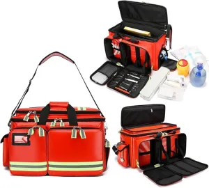 Empty First Aid Kit, Waterproof Compact Emergency Response Trauma Bag for Home, Office, Car, Travel, Outdoor, Camping, Hiking, Boating(Size:61X37X34CM,Color:Blue)