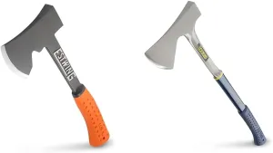 ESTWING Camper's Axe - 14" Hatchet with Forged Steel Construction & Shock Reduction Grip - EO-25A & Camper's Axe - 26" Wood Splitting Tool with All Steel Construction & Shock Reduction Grip - E45A