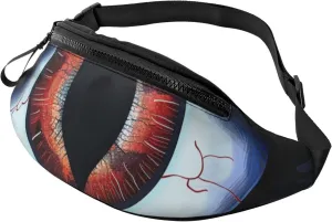 Evil Eyes Printed Bumbag Waist Bag for Men Women Adjustable Belt Fanny Pack with Headphone Hole for Travel,Hiking,Sport,Cycling, Black, One Size, Hiking Backpack