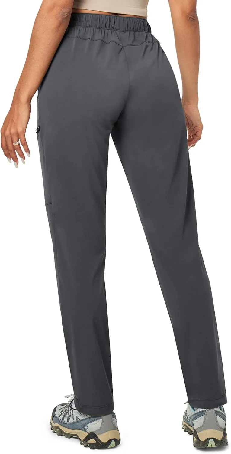 Ewedoos Hiking Pants Women with Zipper Pockets Lightweight Water Resistant Cargo Pants Quick Dry UPF 50  Travel Camping