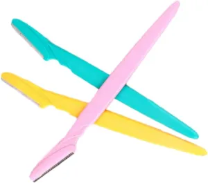 Eyebrow Razor Pieces Portable Makeup Tool Kit Eyebrow Shaper Plucker Blade Hair Compact Easy to Clean Random Color