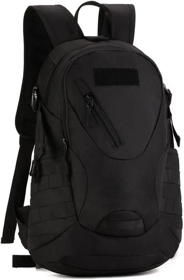 Eysee Outdoor Backpack,Camping Rucksack, Backpack, Nylon Trekking Daypack, Water Resistant Hiking Backpack, Black, 中号