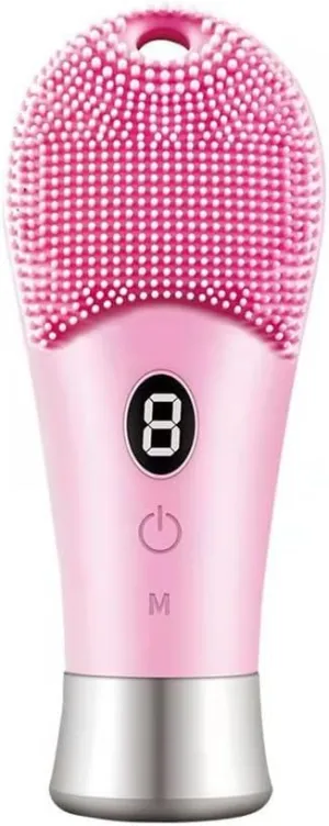 Face Exfoliator Scrubber, Facial Massager Brush, Multi-Frequency Control Compact Versatile Seamless Design, for Exfoliating, Massaging Deep Cleansing,Pink