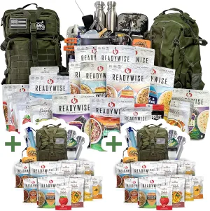 Family Comfort 72 Emergency Survival Kit/Backpack – 72 Hour for 2 People – Disaster Preparedness – Delicious ReadyWise Food, Gear, Lighting, First Aid, Tools & More - Sirius Survival