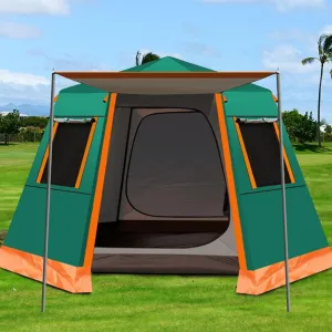 Family Outdoor Camping Tent Automatic Pop-up Tent 3-4 Persons Double Layer Instant Tent Easy Setup Outdoor Gifts Ideal for Outdoor Hiking Fishing