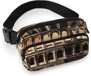 Fanny Pack for Women Men Waist Bag Crossbody Bags Ancient Colosseum Belt Bag for Travel Running Hiking