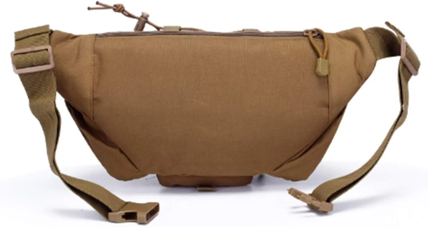 Fanny Pack Tactical Waist Pack MOLLE Compatible Army Waist Bag Utility Hip Belt EDC Pack Bag Adjustable for Outdoors Traveling Camping Hunting Running Cycling Fishing Dog Walking (CP)