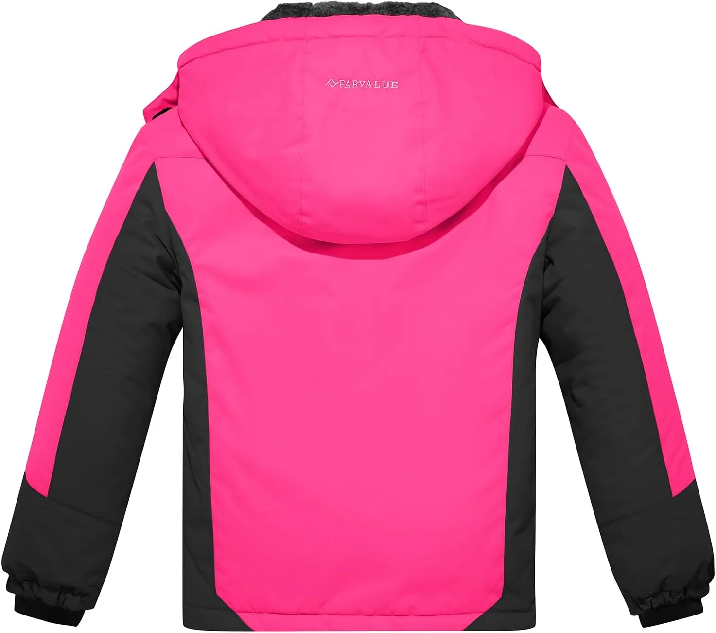 FARVALUE Girls Waterproof Ski Jacket Windproof Winter Coat Warm Fleece Snow Coat Outdoor Raincoats Hooded