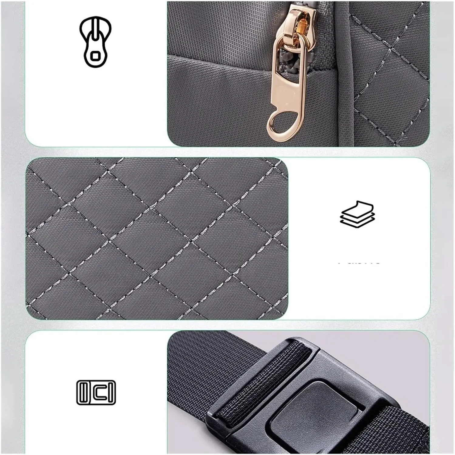 Fashion Women Fanny Pack Casual Waist Bag Belt Bag With 3 Zipper Pockets Crossbody Bum Bag Waist Pouch Travel(Purple)