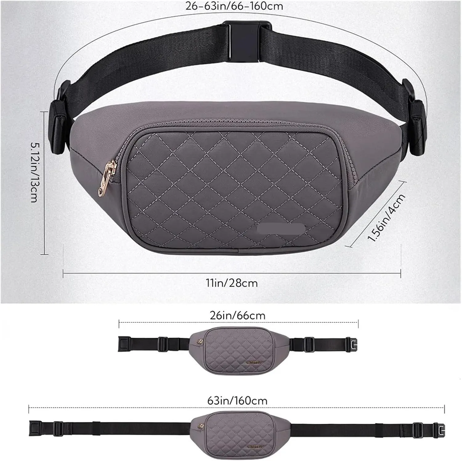 Fashion Women Fanny Pack Casual Waist Bag Belt Bag With 3 Zipper Pockets Crossbody Bum Bag Waist Pouch Travel(Purple)