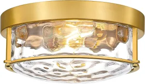 FEMILA 12" Brushed Gold Flush Mount Ceiling Light, Light Fixtures Ceiling Mount with Water Ripple Glass, for Kitchen, Bedroom, Living Room, 4FTJ22WG-F BG