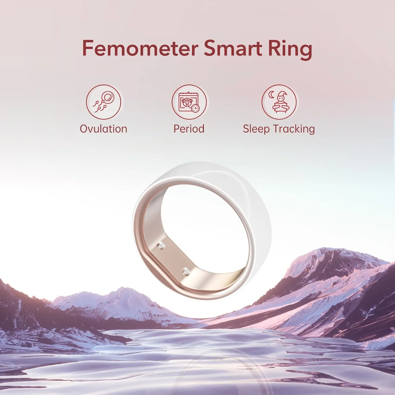 femometer Smart Ring Gen1 for Women's Fertility and Ovulation Monitor Tracking - Size Before You Buy - App Auto-Sync - Sleep Analysis - Rechargeable & Waterproof - Free Subscription - Size 9