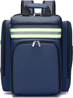 First Aid Backpack Bag,Emergency Medical Backpack Empty,For Trauma Medical Bag Travel Paramedic Bag, BAG ONLY (Blue)