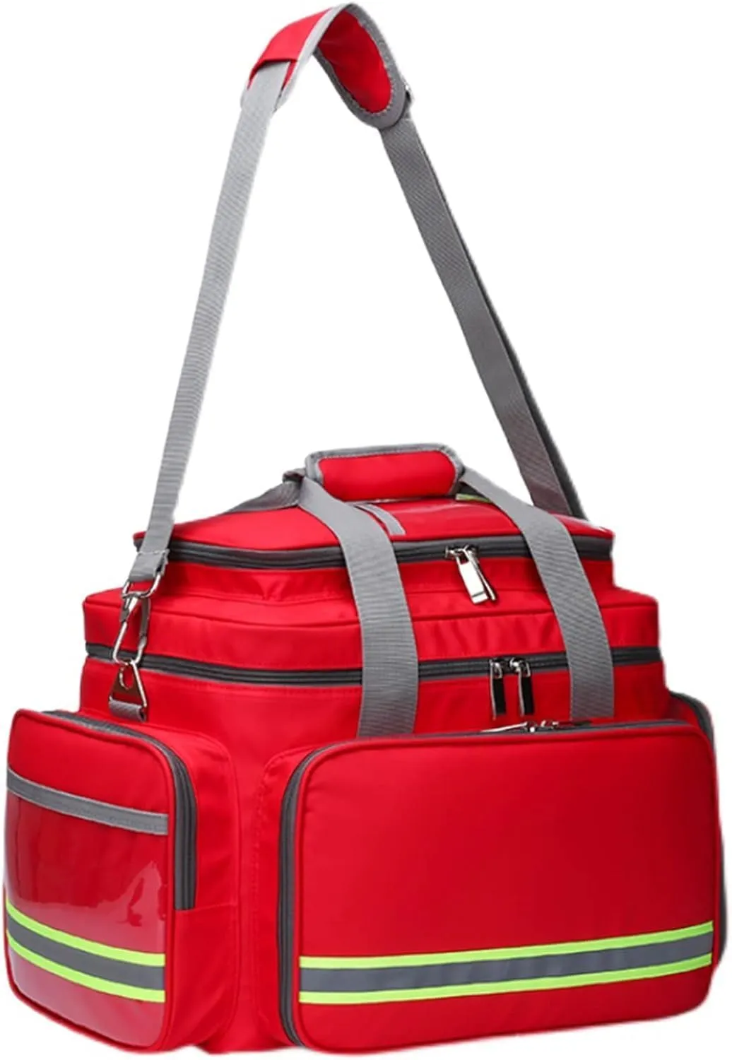 First Aid Backpack Emergency Bag, Empty Trauma Bag with Multiple Pockets & Dividers for Home, Nurse, Community Care, Waterproof Medical Kit for Travel, Outdoor, and Emergencies (Red)(Red)