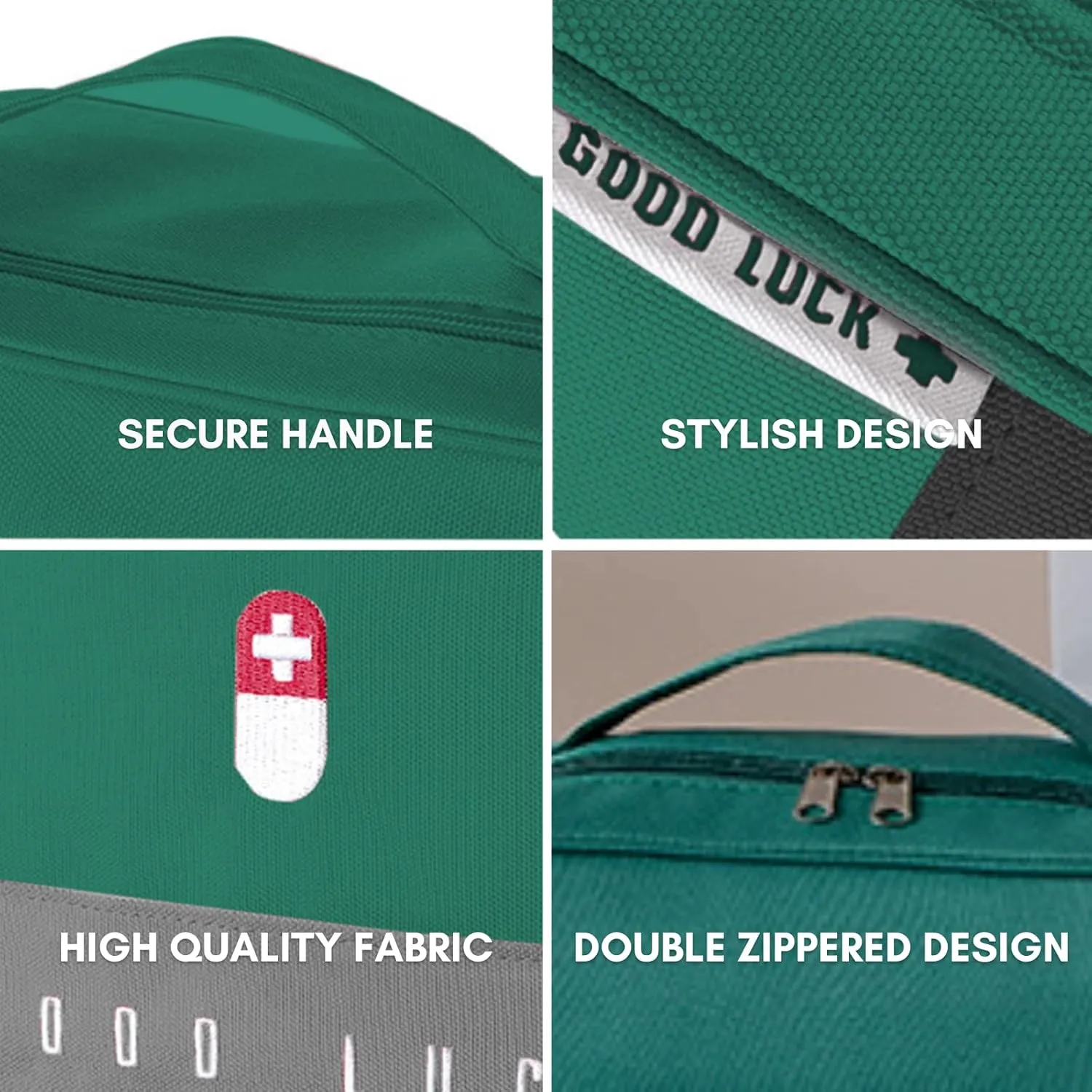 First Aid Bag Empty, Emergency Medic Trauma Bag, Medicine Bag for Traveling,Home Hiking Camping Car Office (Large and Small, Green)