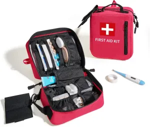 First Aid Bag Empty Medical Bag for Travel Home Car and Office Compact Emergency Storage Organizer (No Medications Included)