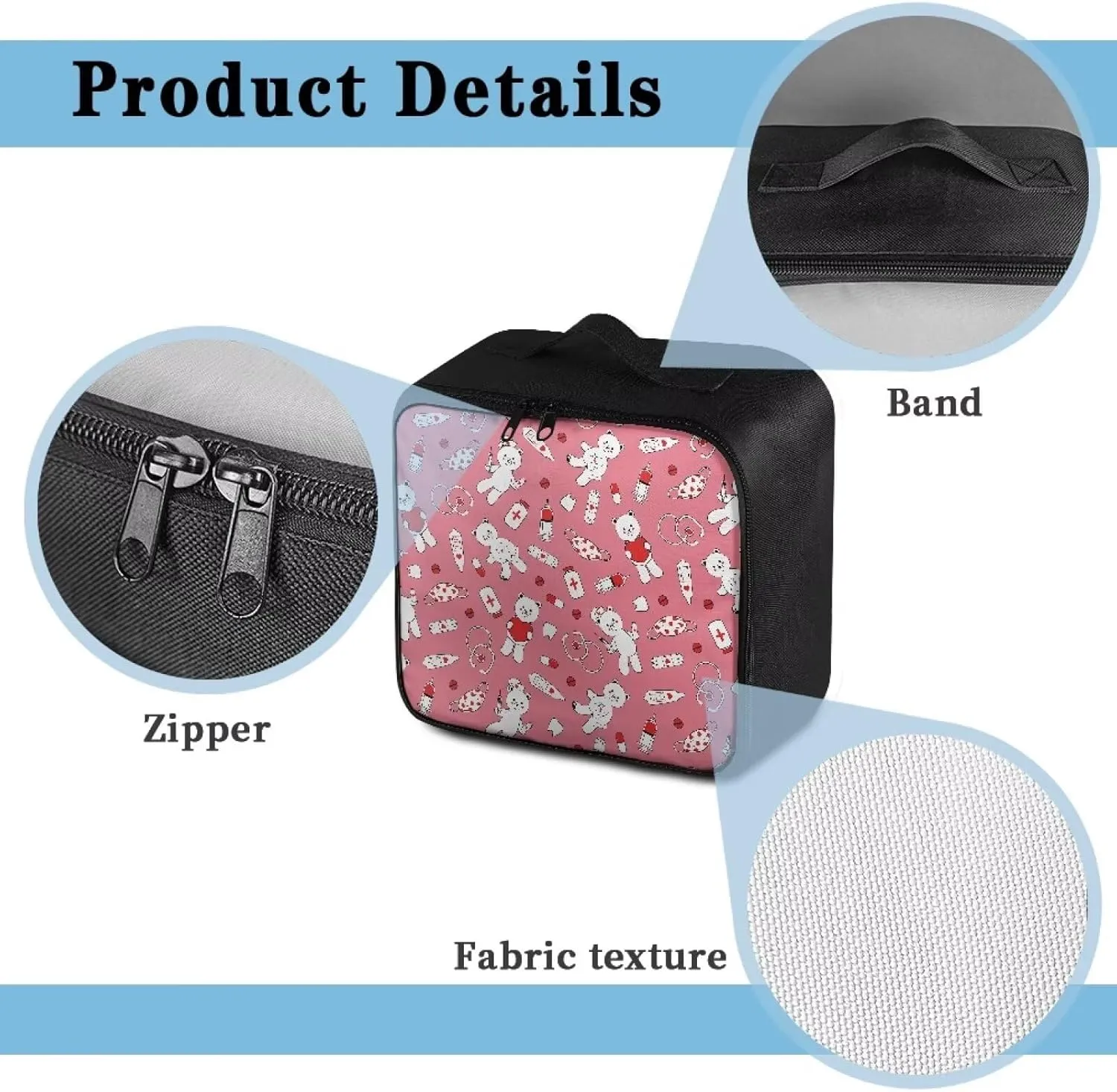 First Aid Bag Empty Medium Red Love Beer Medical Bag Empty Travel First Aid Pouch Storage Compact Survival Medicine Bag for Home Office Car Businesses Camping Outdoors