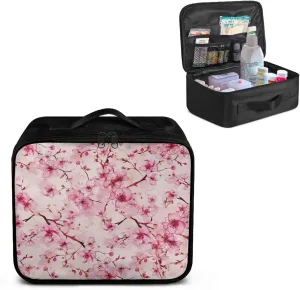 First Aid Bag Empty Travel Medicine Bag Cherry Blossoms Medical Bag Empty Medium Empty Emergency Trauma Kit Organizer Bag for Hiking, Camping, Car, Travel, Home and Outdoor Pink