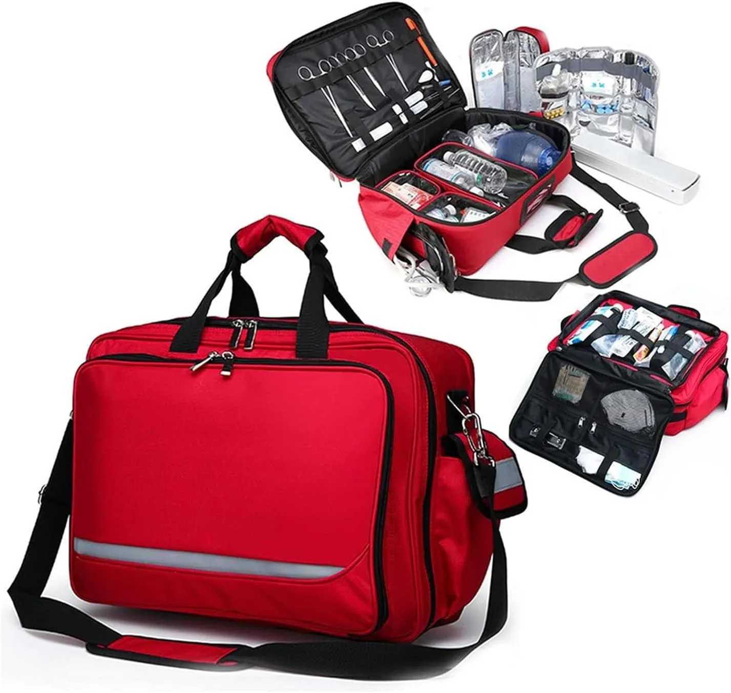 ,First Aid Bags Empty - First Responder Bag for Trauma, Professional Multiple Compartment Kit Carrier for Emergency Medical Supplies(A)