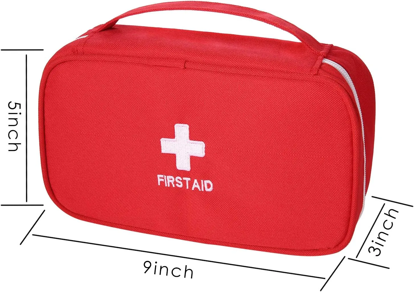 First Aid Bags Empty, Portable Travel Medicine Bag for Camping Hiking Vehicle Motorcycle, Empty First Aid Bag for Home Emergency (5 Packs Red)