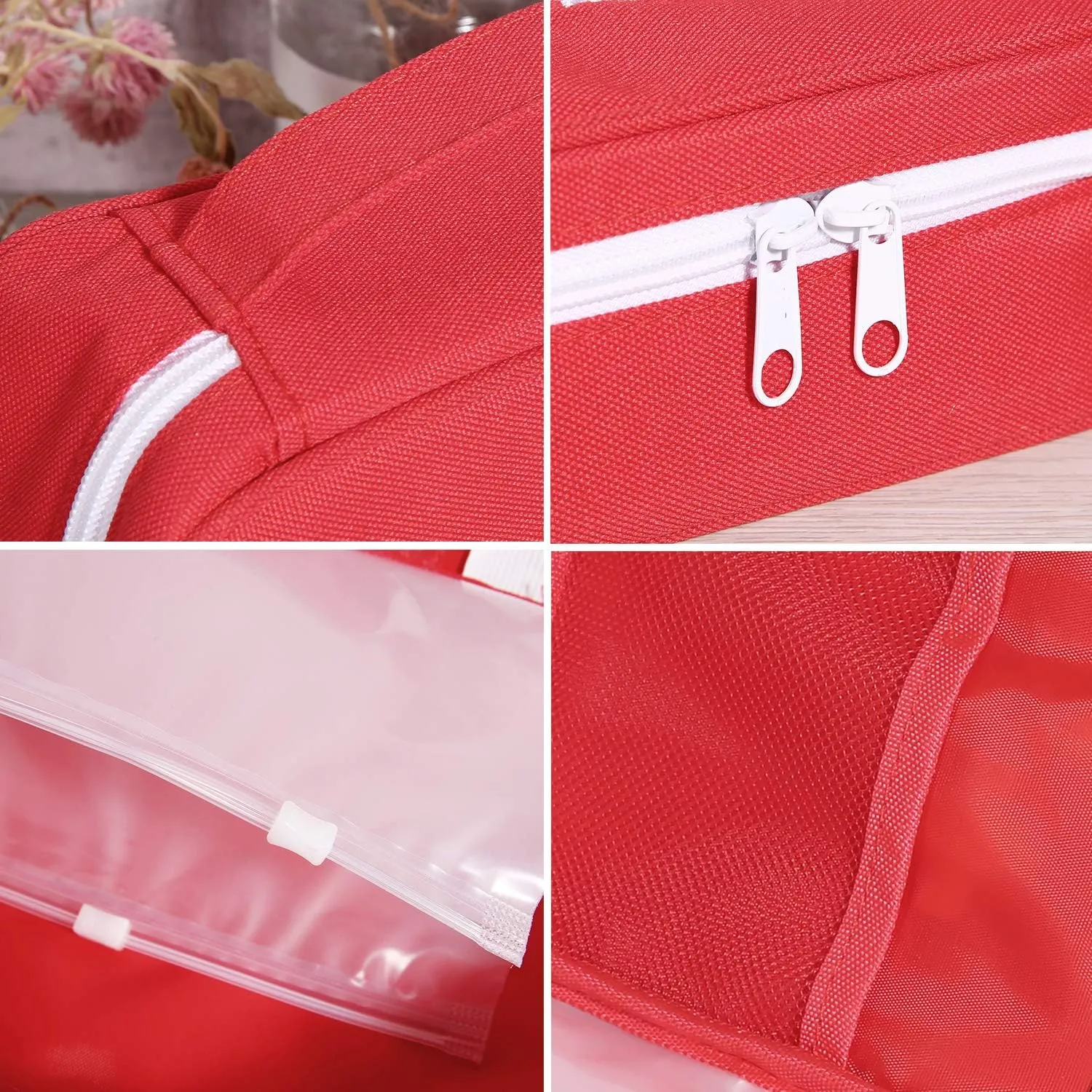 First Aid Bags Empty, Portable Travel Medicine Bag for Camping Hiking Vehicle Motorcycle, Empty First Aid Bag for Home Emergency (5 Packs Red)